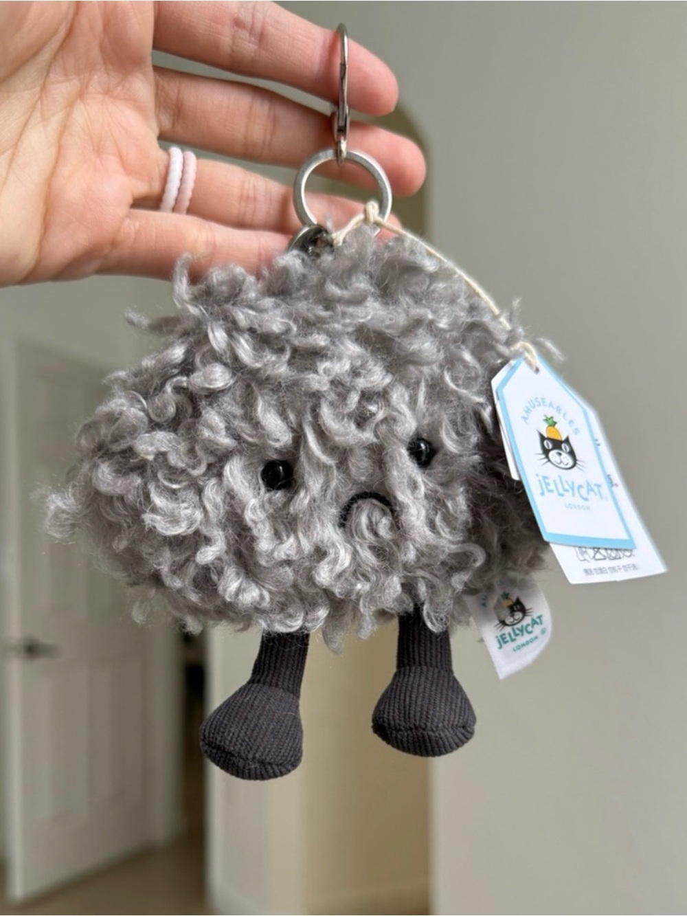 AUTHENTIC Jellycat Amuseables Storm Cloud Bag Charm Keychain - Picture 2 of 5